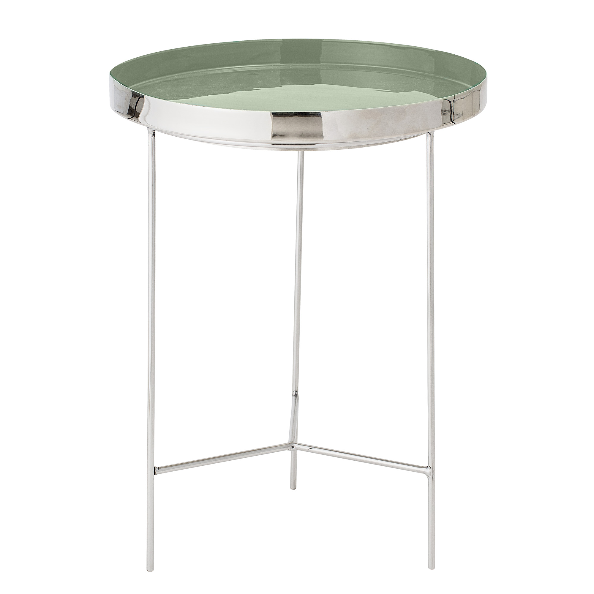Bloomingville Bloomingville Sola Bakkebord - Grøn/Sølv Aluminium/Stål, Rund (Ø40) Dagligstue
