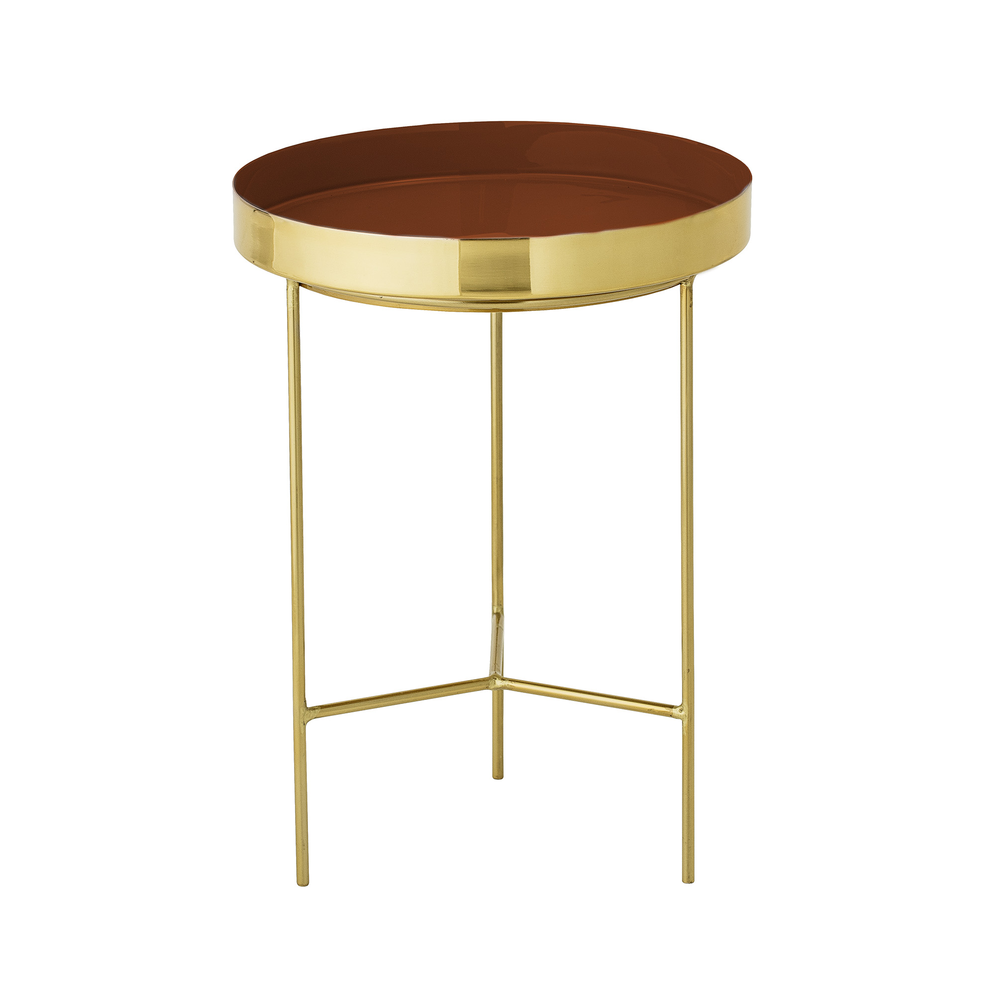 Bloomingville Bloomingville Sola Bakkebord - Rød/Guld Aluminium/Stål, Rund (Ø30) Dagligstue