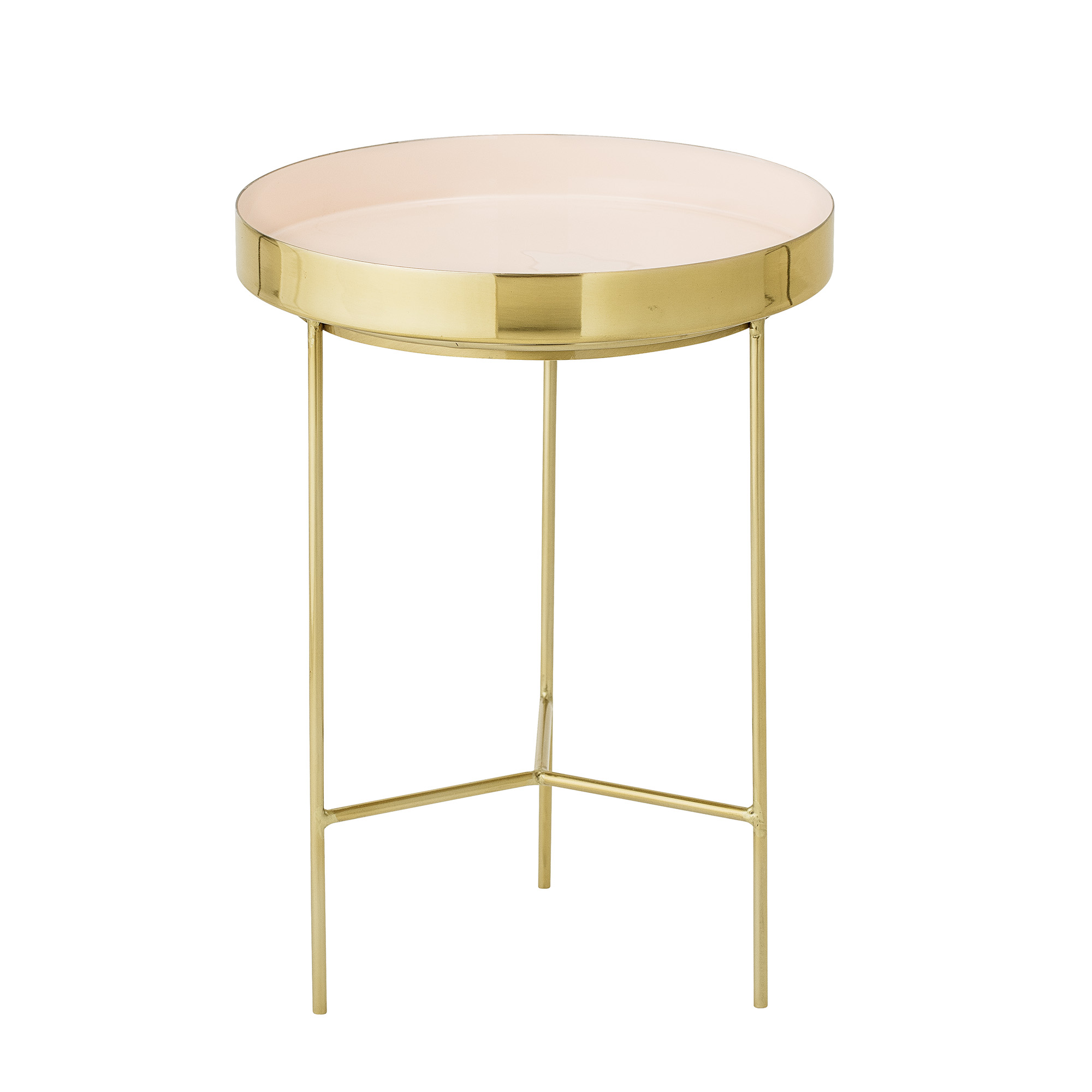 Bloomingville Sola Bakkebord - Rosa/Guld Aluminium/Stål, Rund (Ø30) Dagligstue