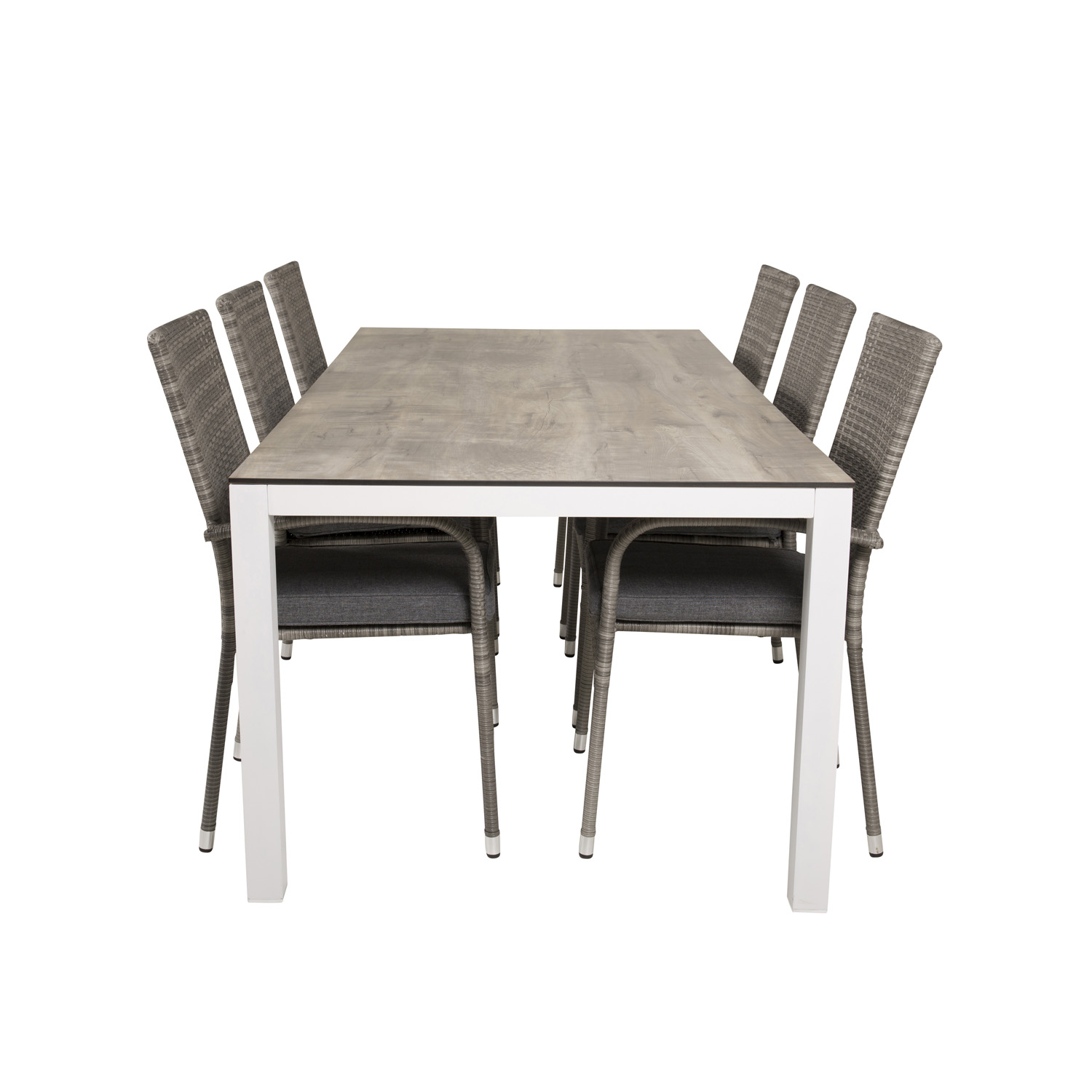 Venture Design Havesæt, M. Llama Bord (205X100) Og 6 Anna Stole, M. Armlæn - Laminat/Alu/Rattan Terrasse & Have