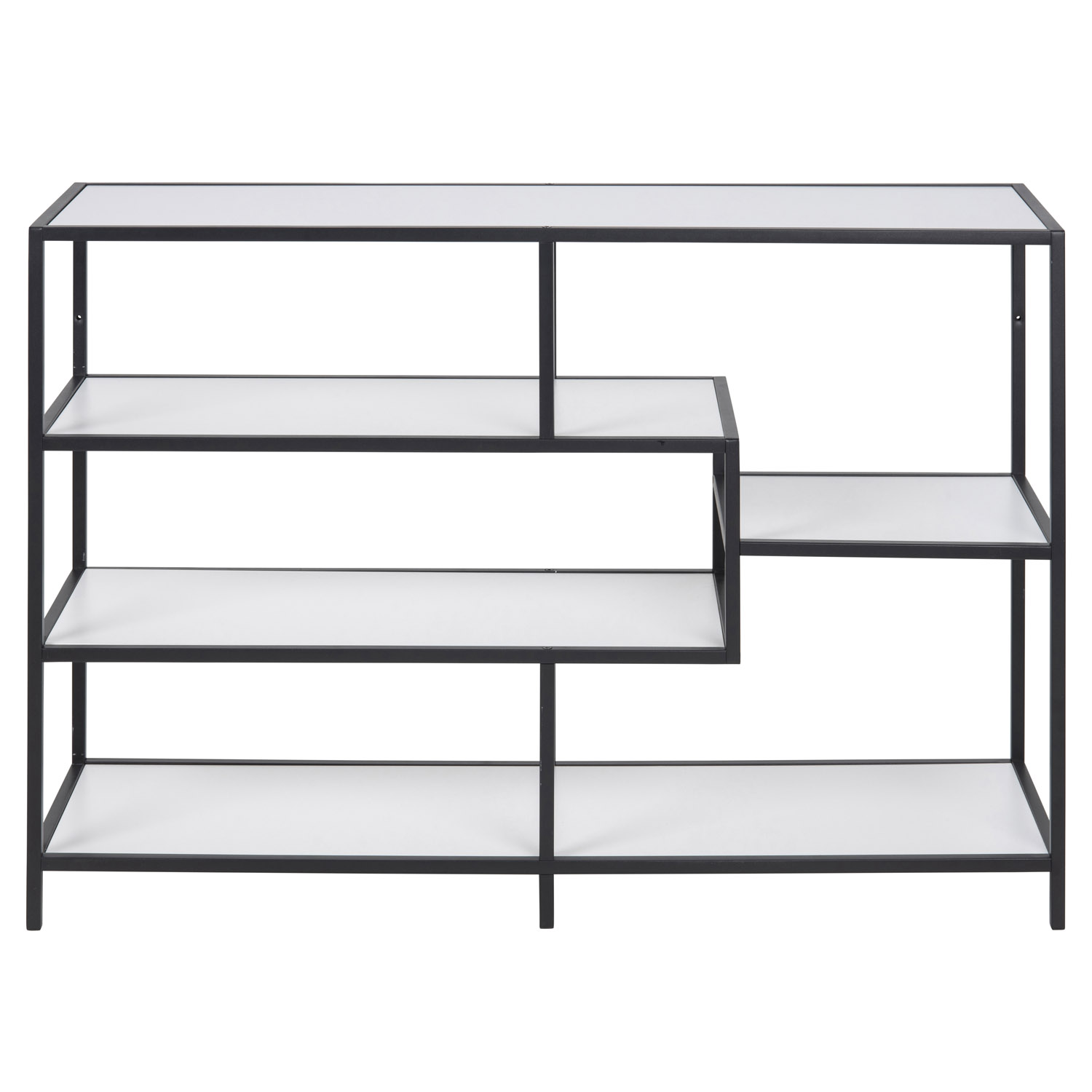 Seaford Bogreol - Hvid Melamin Og Sort Metal Sort (114X35)