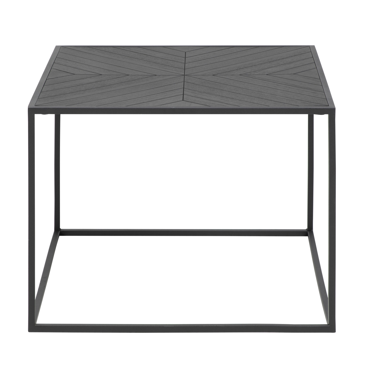 Ortiz Kvadratisk Sofabord - Sort Paulowniafiner Og Metal (60X60)