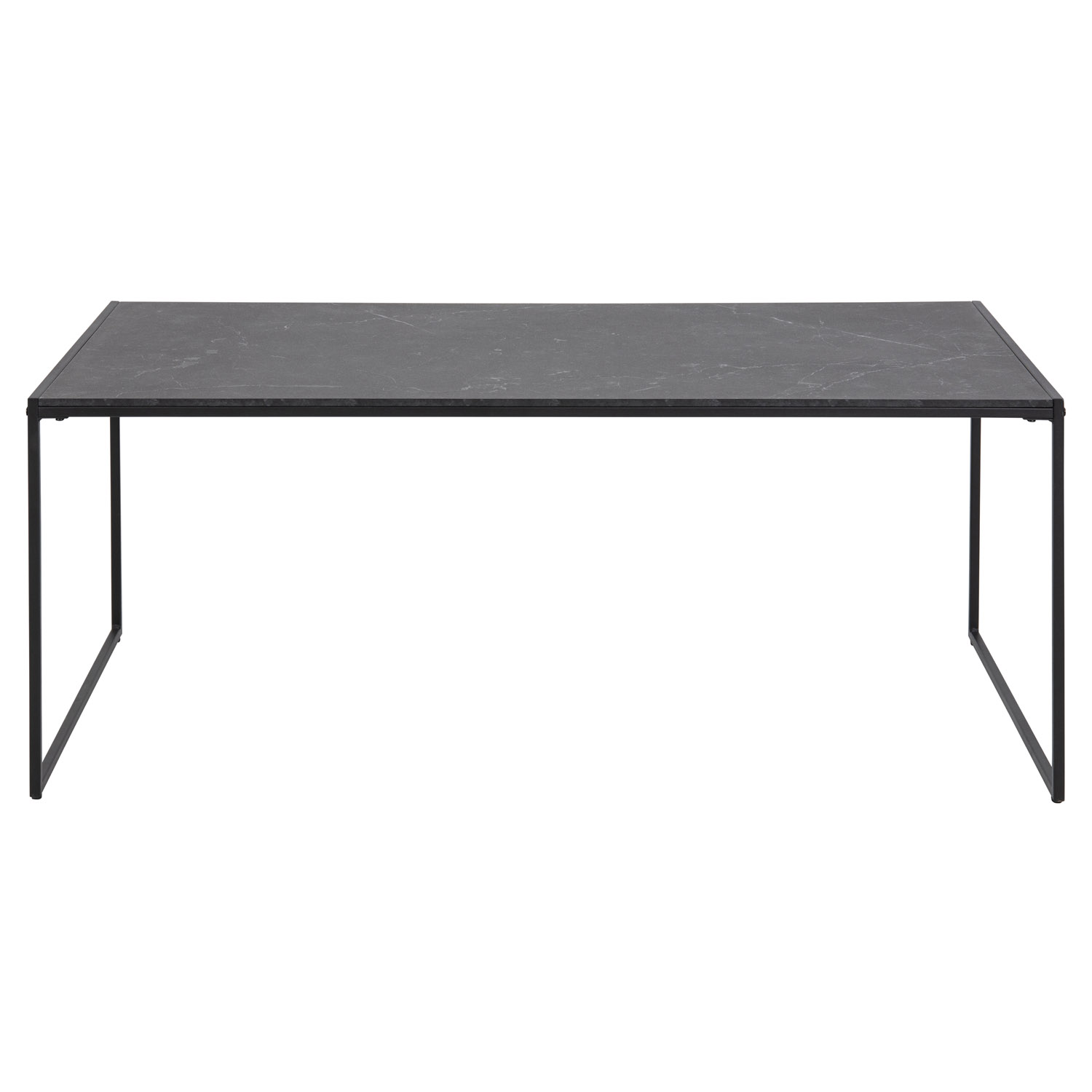 Act Nordic Infinity Rektangulær Sofabord - Sort Melamin M. Marmorprint Og Sort Metal (120X60)