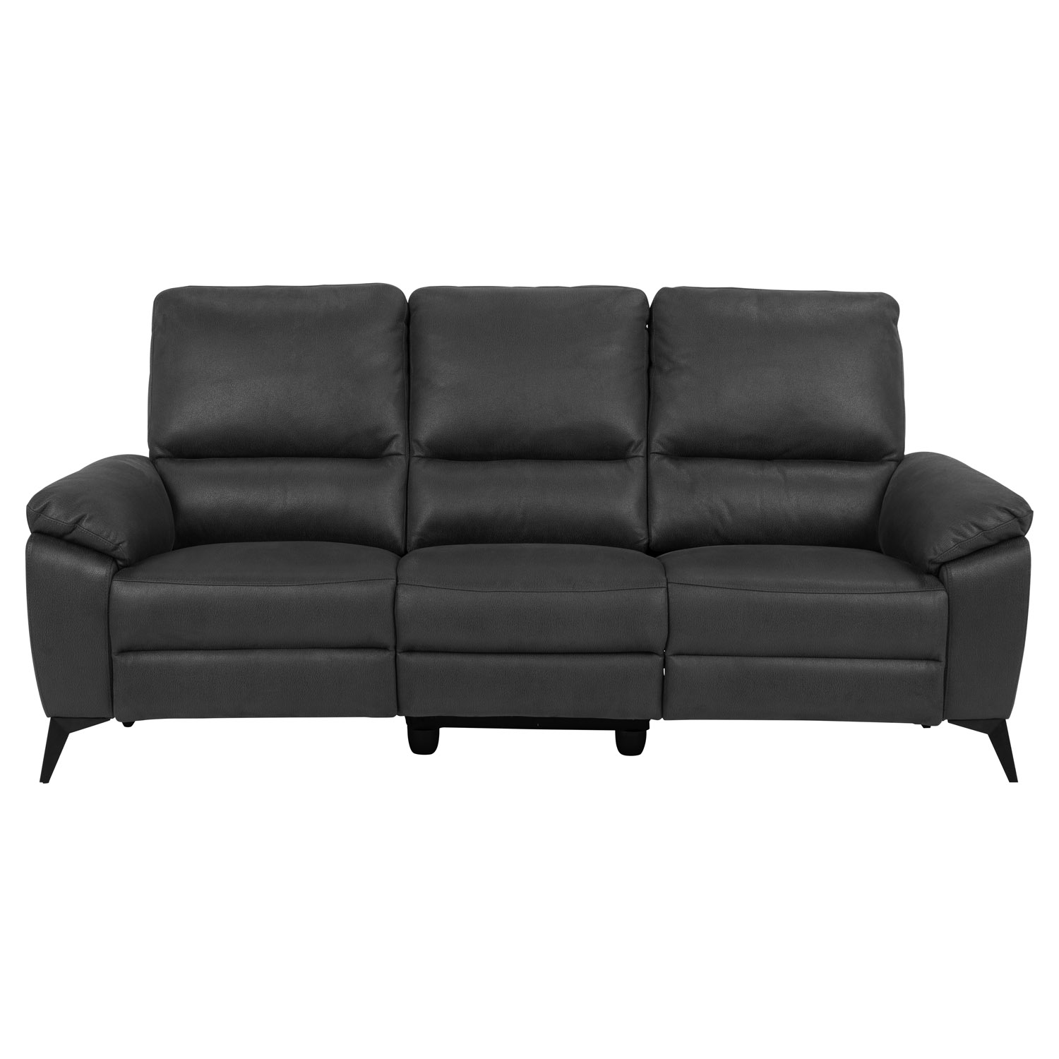 Rana 3 Pers. Sofa, M. 2 Elektriske Reclinere Og Usb Port C Stik - Grå Polyester Og Sort Metal Dagligstue