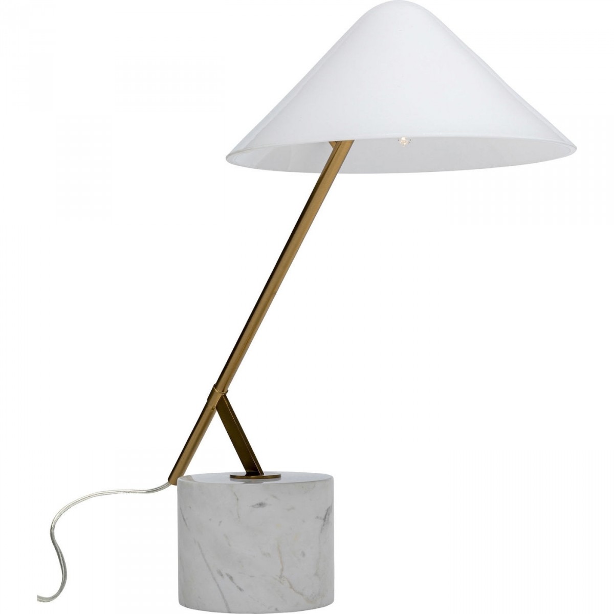 Kare Design Soul Marble Bordlampe - Hvid Glas, Marmor Og Messing Stål (H:54Cm)