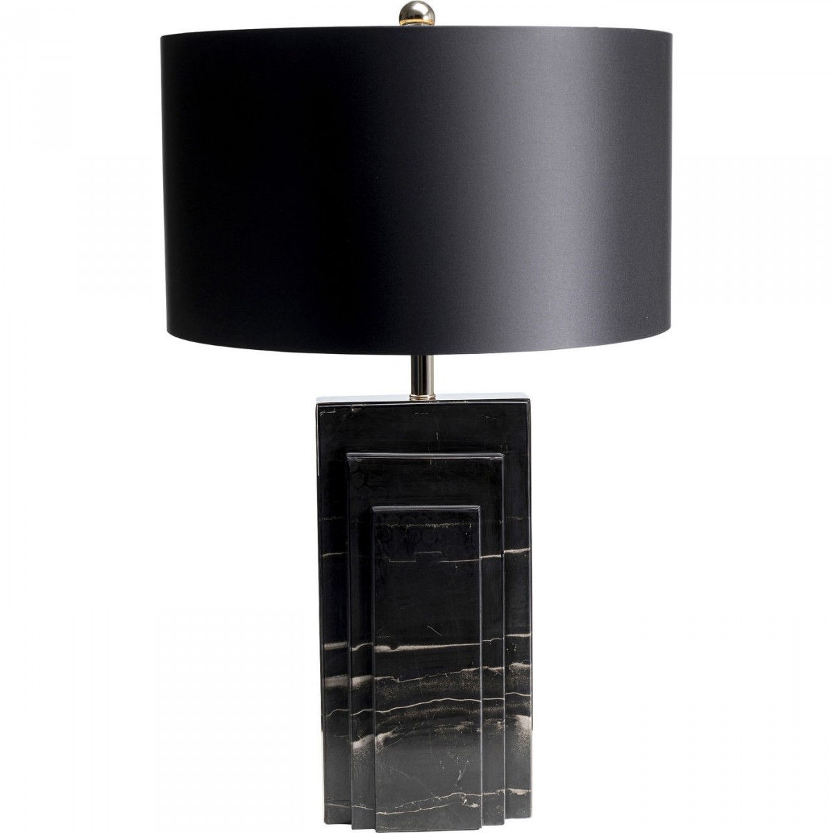 Kare Design Rumba Marble Black Bordlampe - Sort Polyester, Stål Og Marmor (H:69Cm)