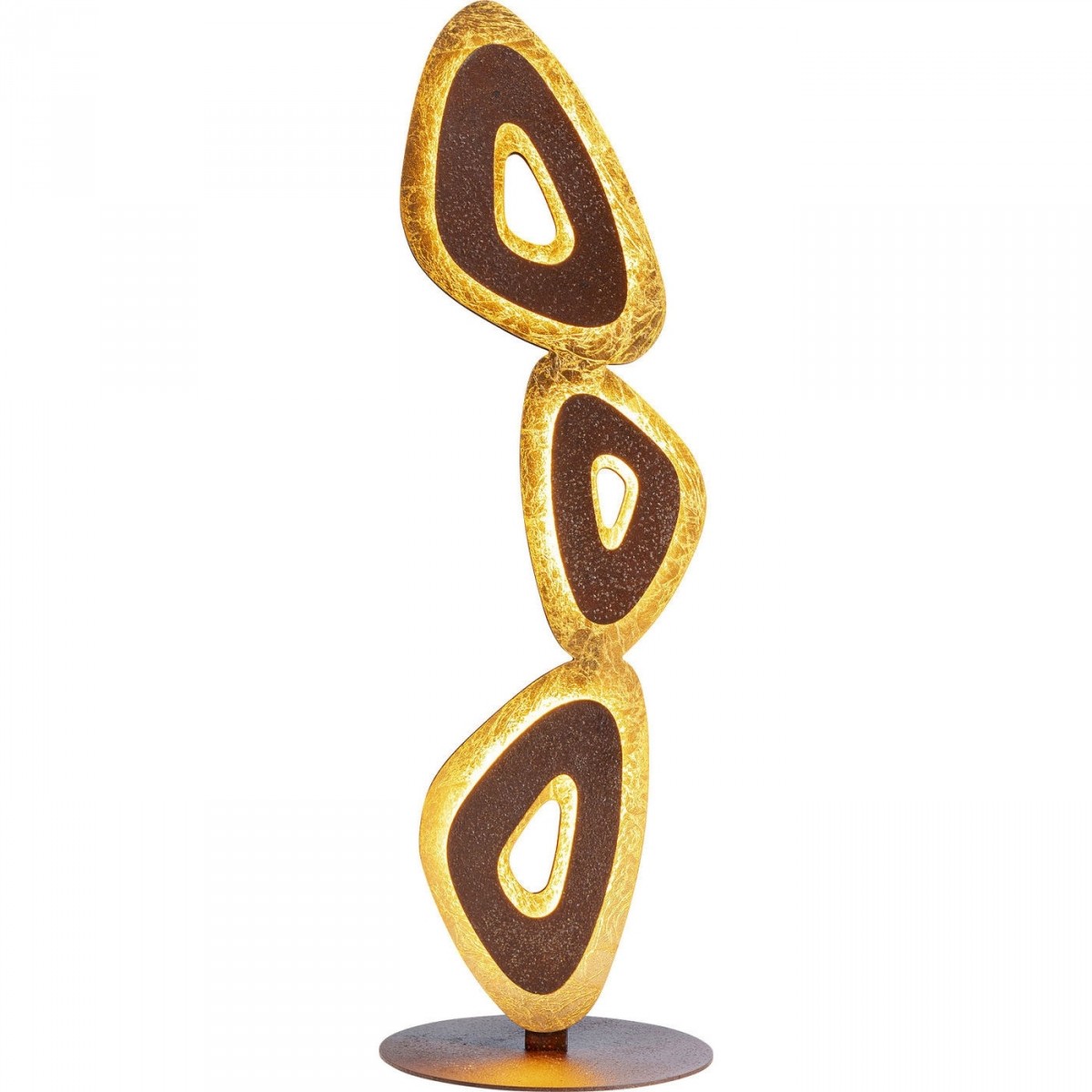 Kare Design Triangolo Led Bordlampe - Guld Og Brun Stål (H:49Cm) Belysning