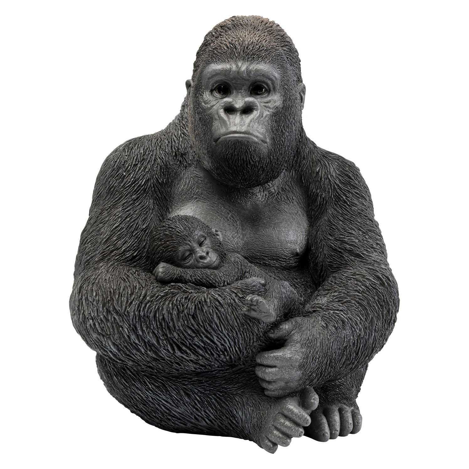 Kare Design Cuddle Gorilla Family Figur - Sort Polyresin (H:40) Boligtilbehør