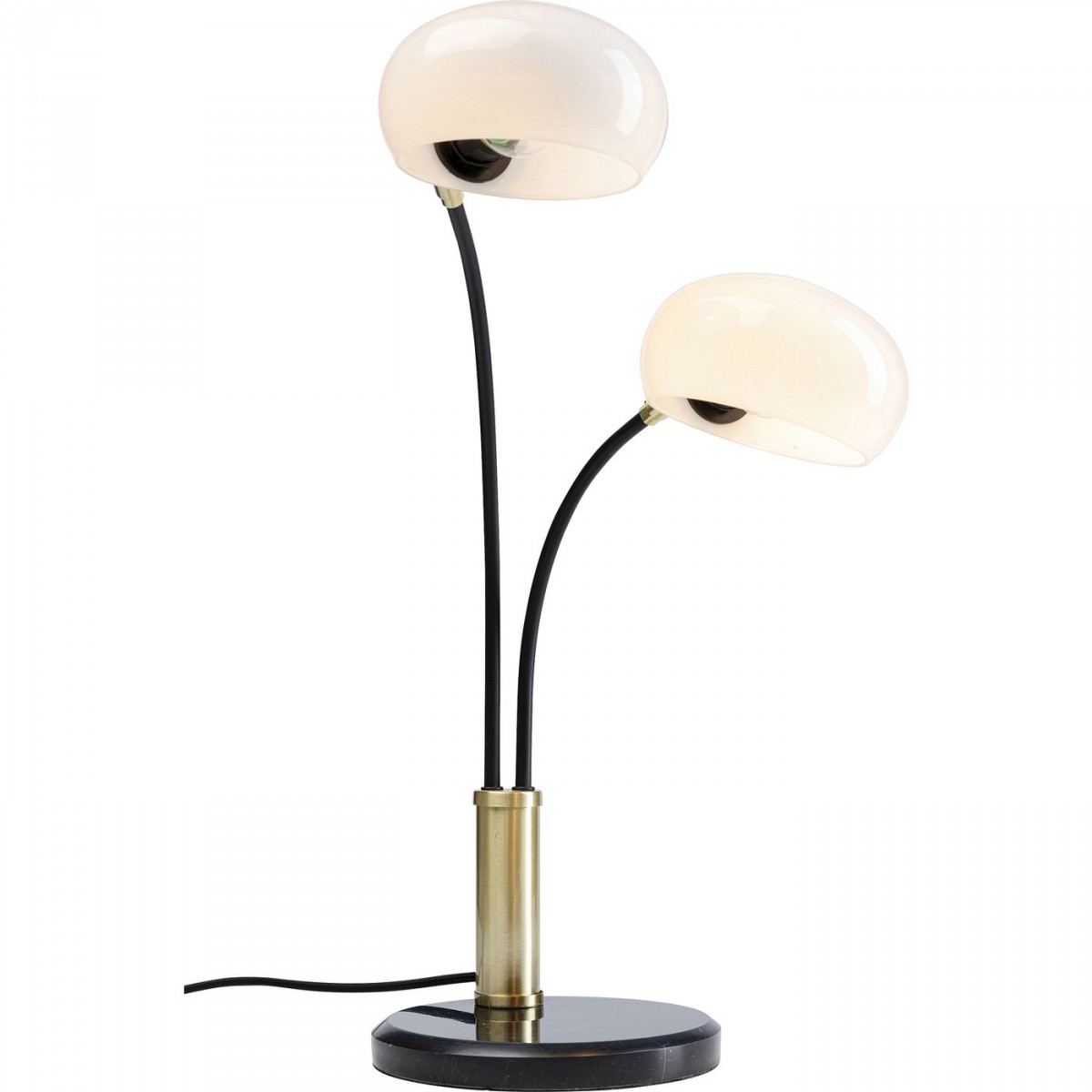 Kare Design Kare Design Two Fingers Duo Bordlampe - Glas, Sort Marmor Og Messing Stål (H:55Cm) Belysning