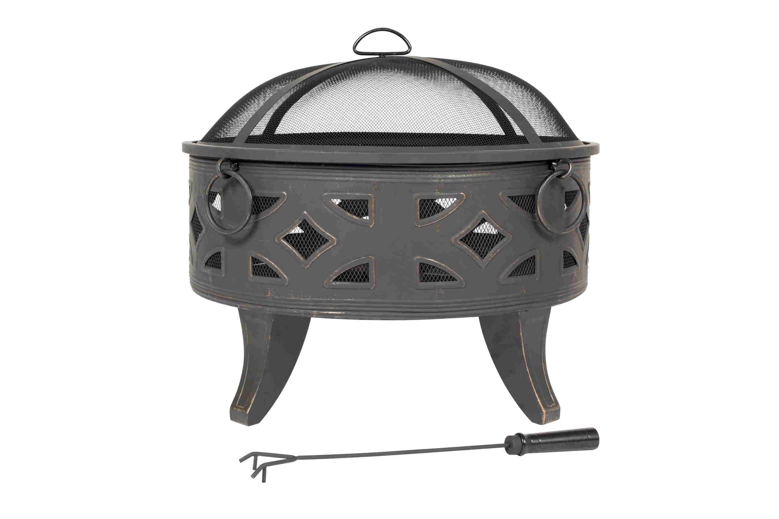 La Hacienda Diamond Bålfad M. Grill - Bronzefinish Stål, Rund (Ø66) Havemøbler