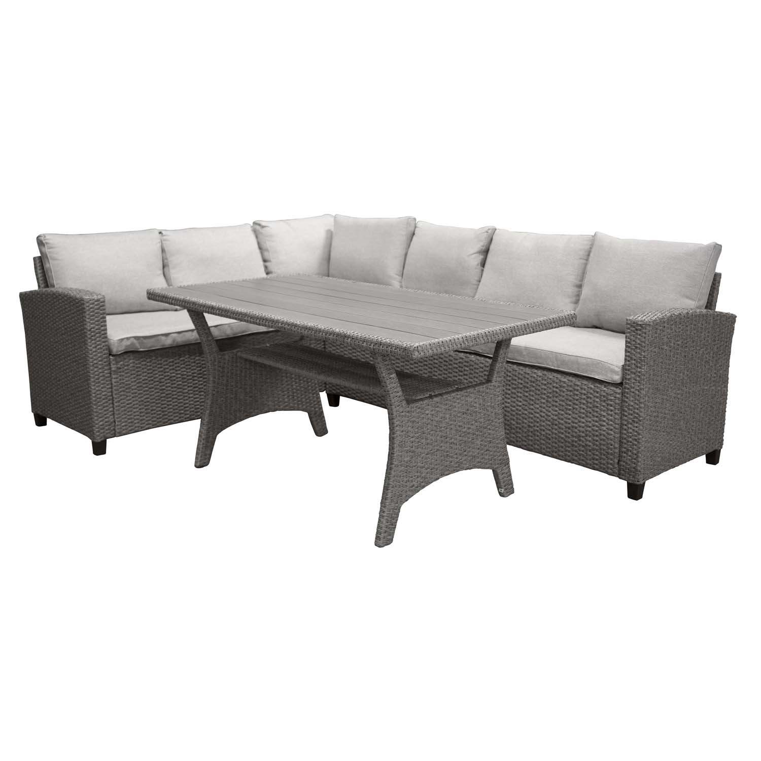 Venture Design Brentwood Højre Bænk Hjørne Havesofa M. Havebord Og Hynder - Grå Rattan