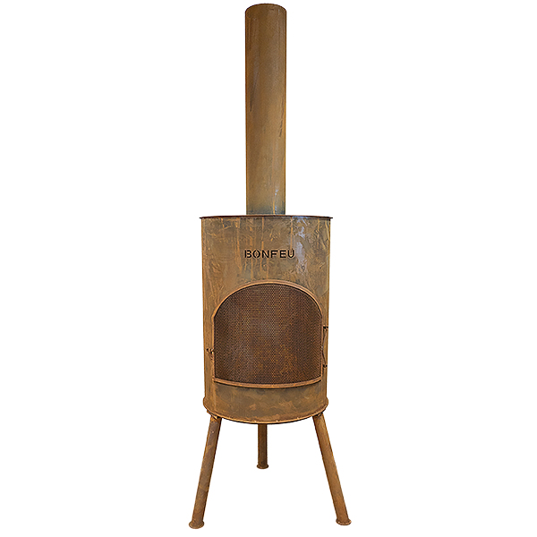 Bonfeu Bonton 60 R Udepejs - Rust Stål, Inkl. Grillrist (H:195 Cm)