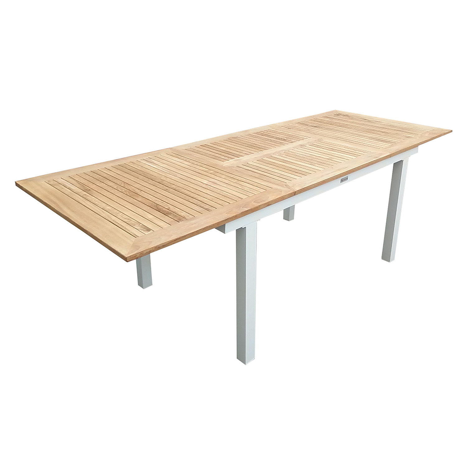 Venture Design Havesæt, M. Panama Bord, M. Udtræk Og 4 Anna Stole - Hvid Alu/Natur Teak