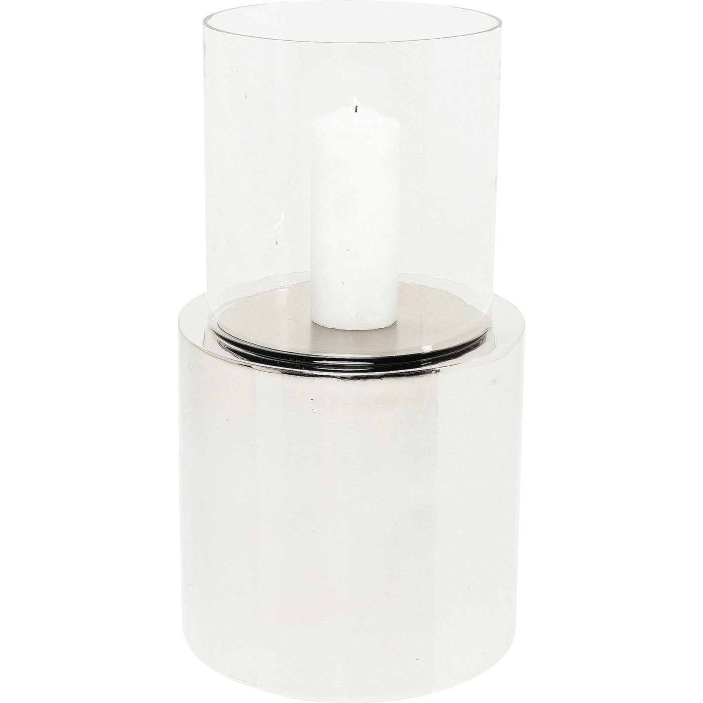 Kare Design Eris Lanterne - Klart Glas Og Poleret Aluminium, Cylinderformet (H 59)