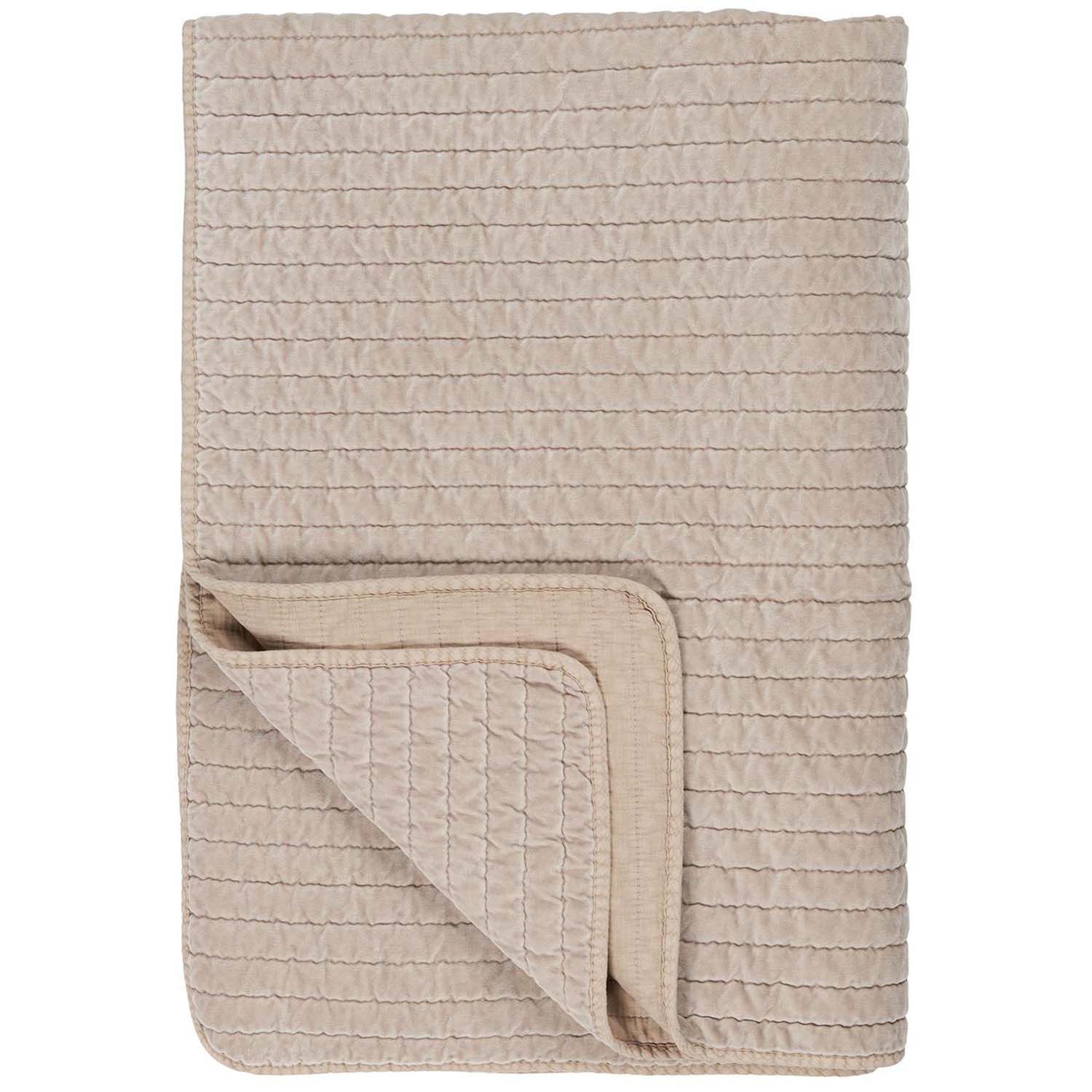 Ib Laursen Quilt Sengetæppe - Beige Velour (180X130)
