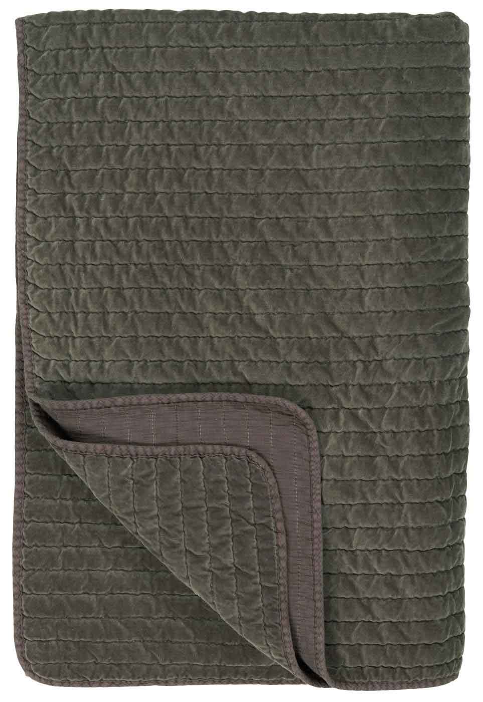 Ib Laursen Ib Laursen Quilt Sengetæppe - Jordfarvet Velour Boligtilbehør