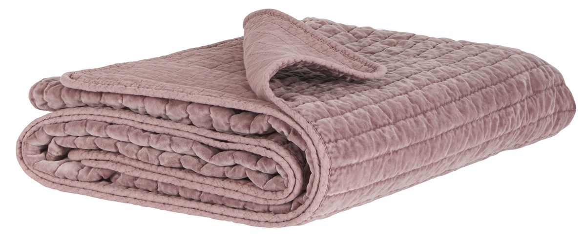 Ib Laursen Quilt Sengetæppe - Malva (Rosa) Velour (180X130) Boligtilbehør