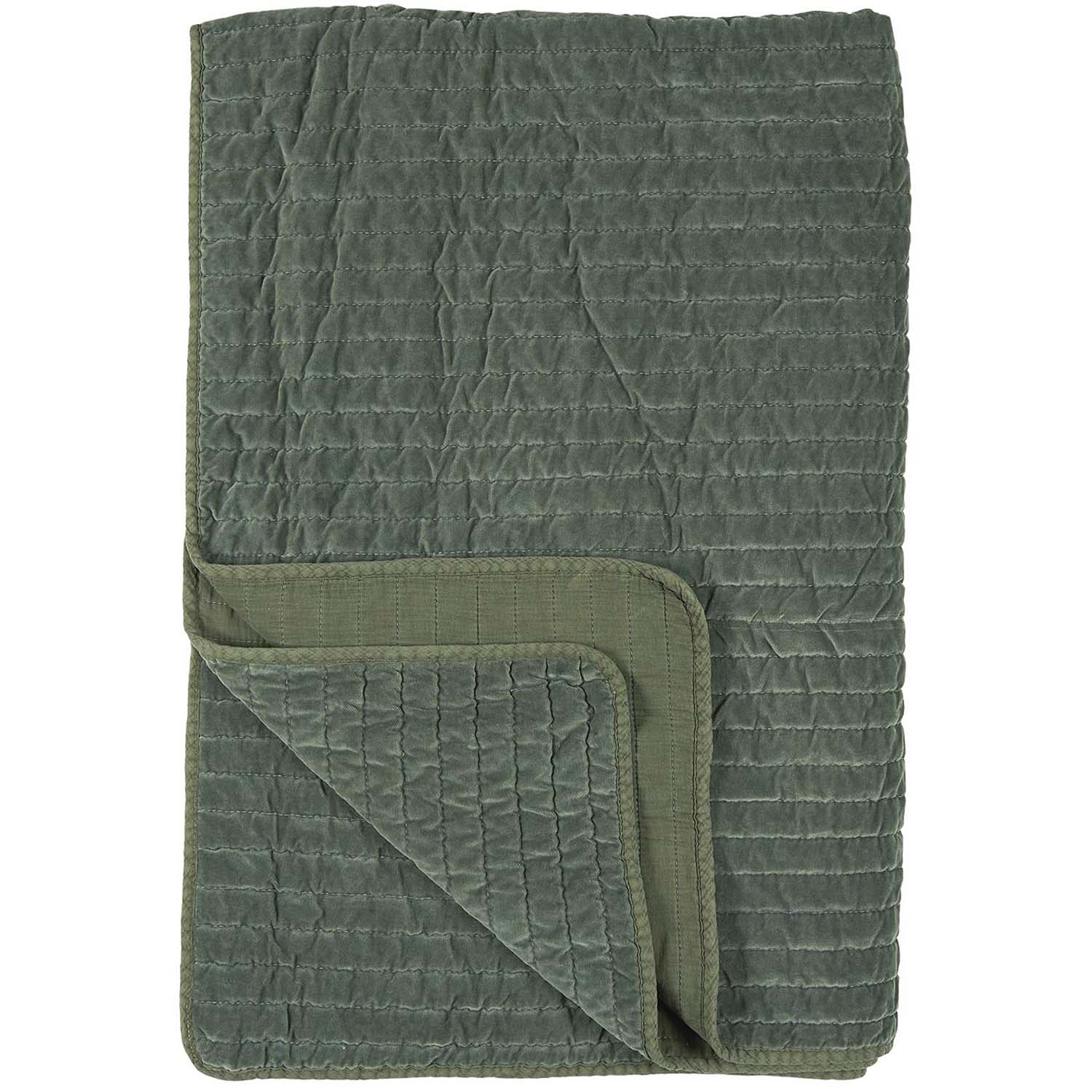Ib Laursen Quilt Sengetæppe - Grøn Velour (180X130) - Outlet