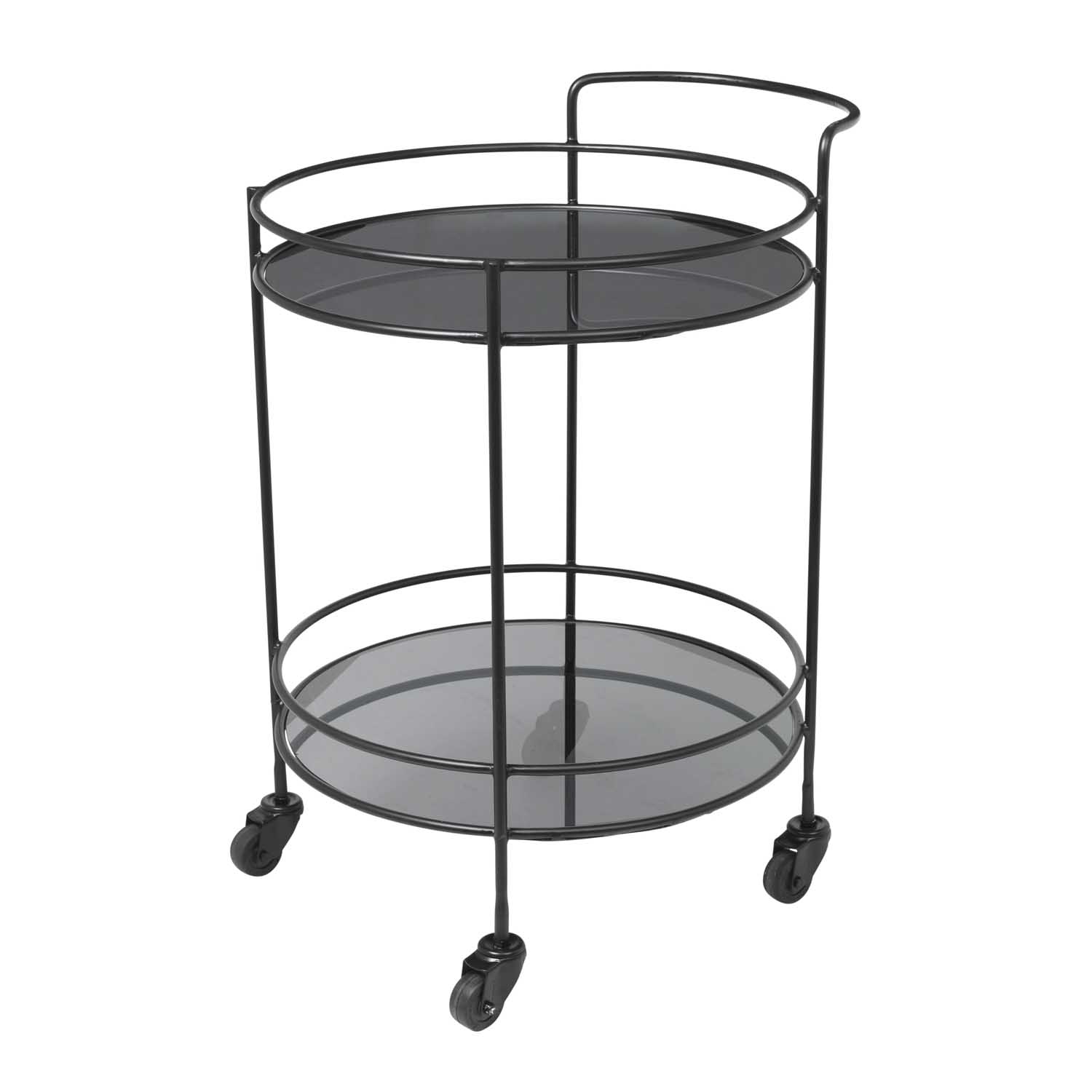 Broste Copenhagen Roger Barvogn - Glas Og Sort Jern, Rund, M. Hjul