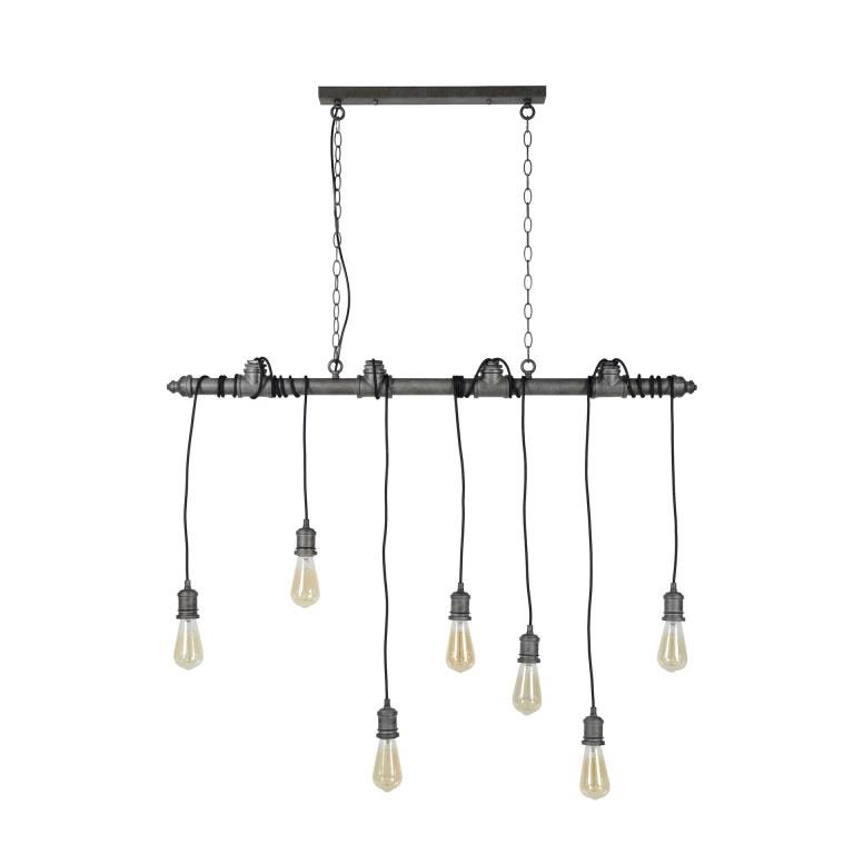 Furbo Furbo Loftslampe - Patineret Sølv Stål, M. 7 Pærer Belysning