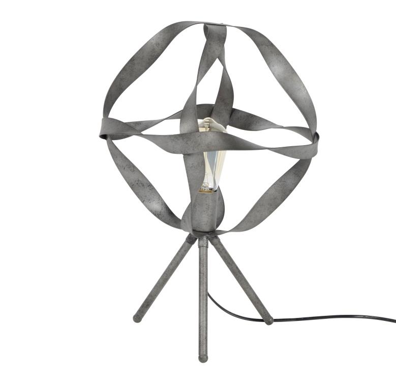 Furbo Bordlampe - Patineret Sølvfarvet Metal, Snoet Metal