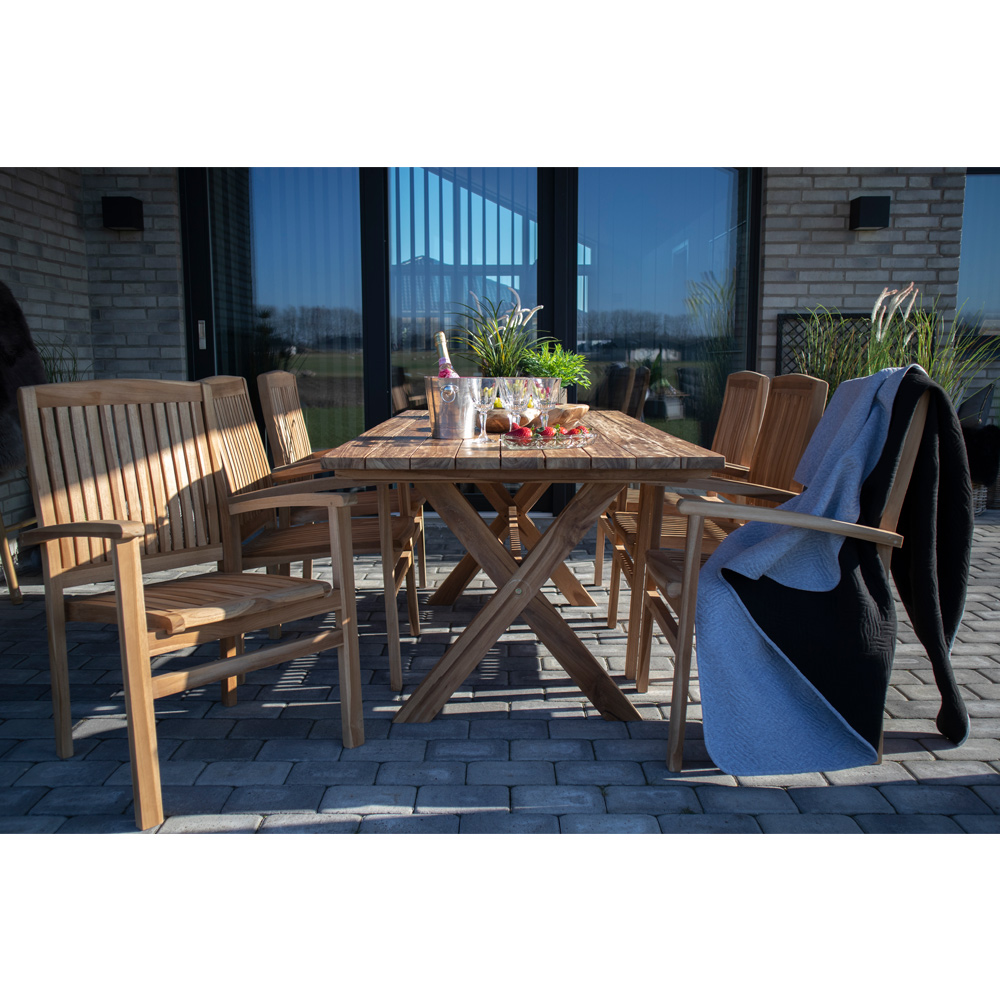 HOUSE NORDIC Murcia spisebord med krydsben natur genbrugs HOUSE NORDIC Murcia spisebord med krydsben natur genbrugs