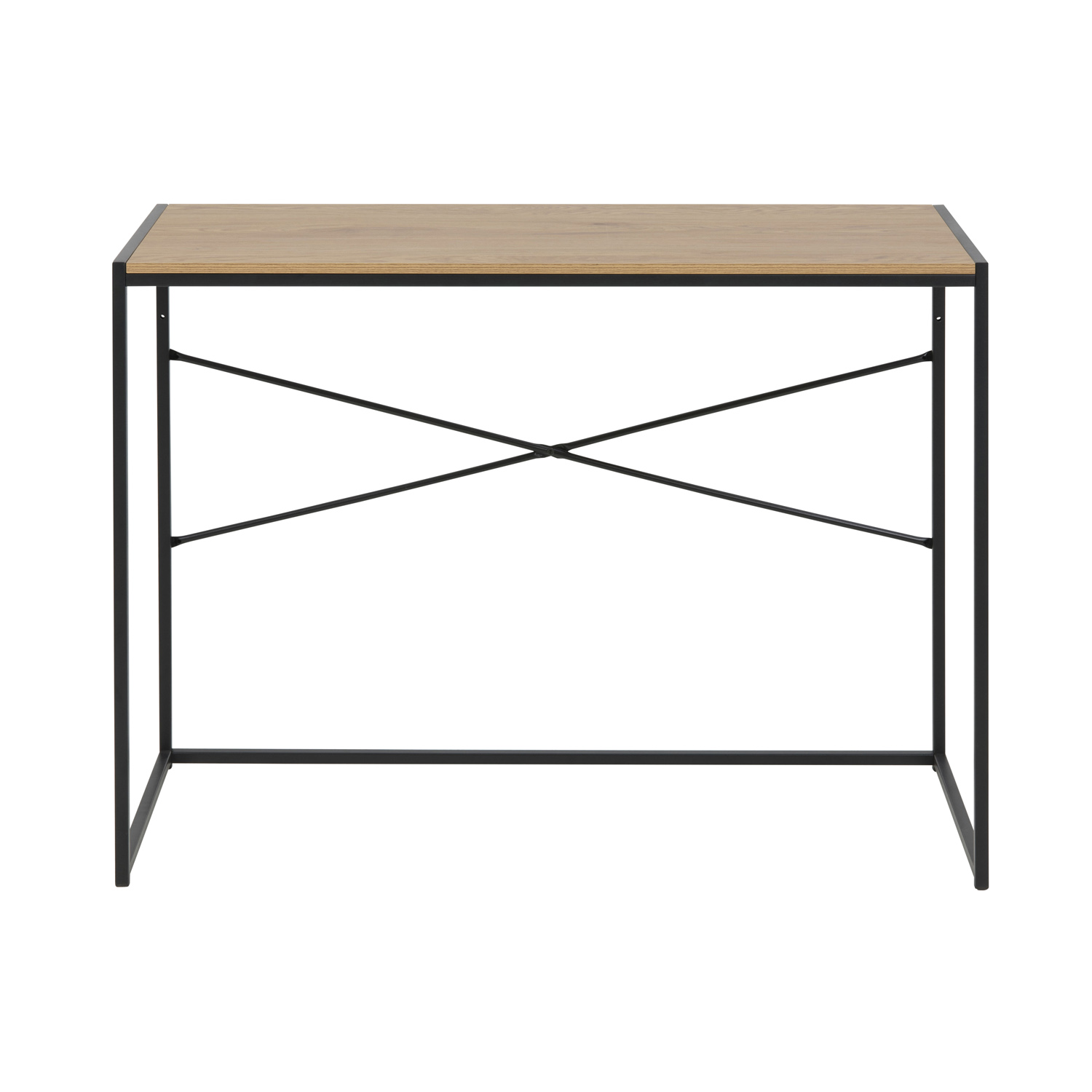Seaford Skrivebord - Natur/Sort Vildeg/Metal, Rektangulær (100X45)