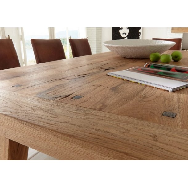 Texas plankebord olie behandlet spisebord med planker i egetræ Brede planker til bord