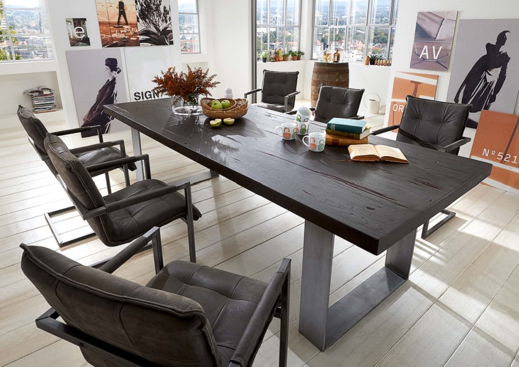 Kaffe sort plankebord texas spisebord i rød eg bestilles lige her >> Plankebord sort