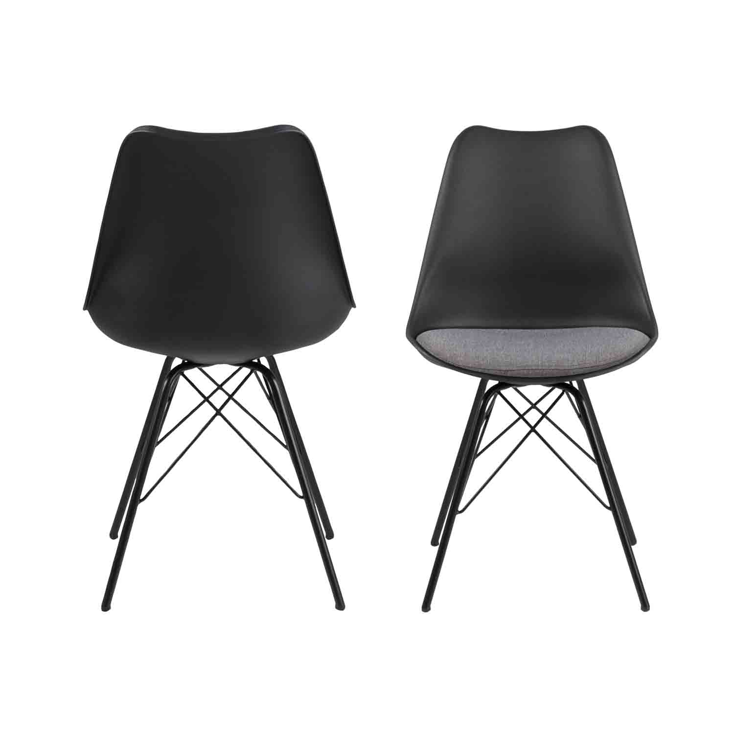 Køb ACT NORDIC Eris spisebordsstol – lysegrå polyester og sort plastik og metal