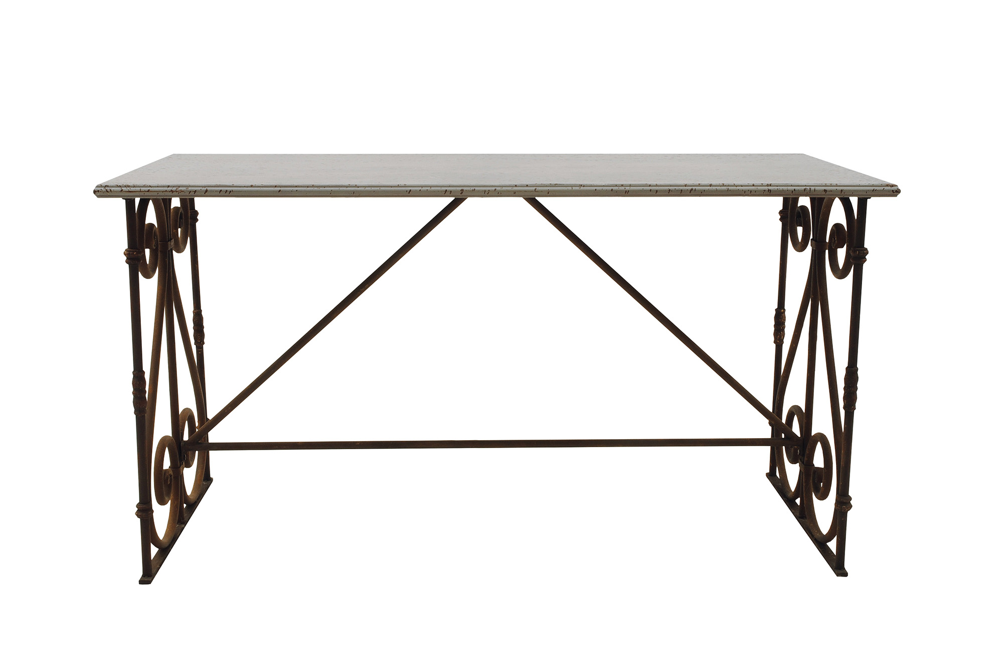 Creative Collection Chateau Konsolbord - Antik Hvid/Brun Metal Entré