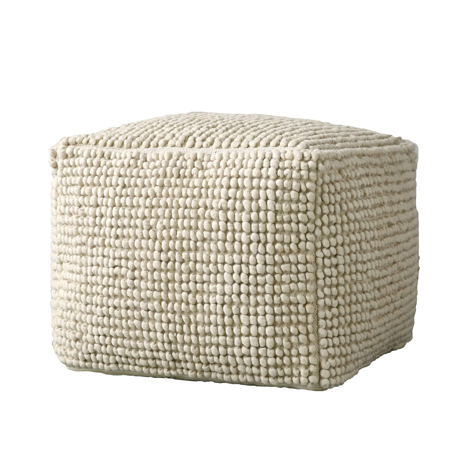 Creative Collection Fleur De Sel Puf - Natur Uld, Kvadratisk (61X61)
