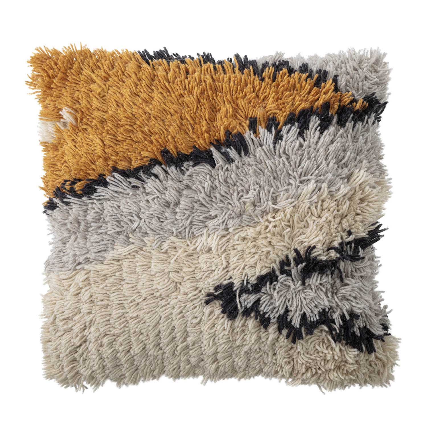 Creative Collection Kvadratisk Pude M. Mønster Og Lynlås - Multifarvet Uld (60X60)
