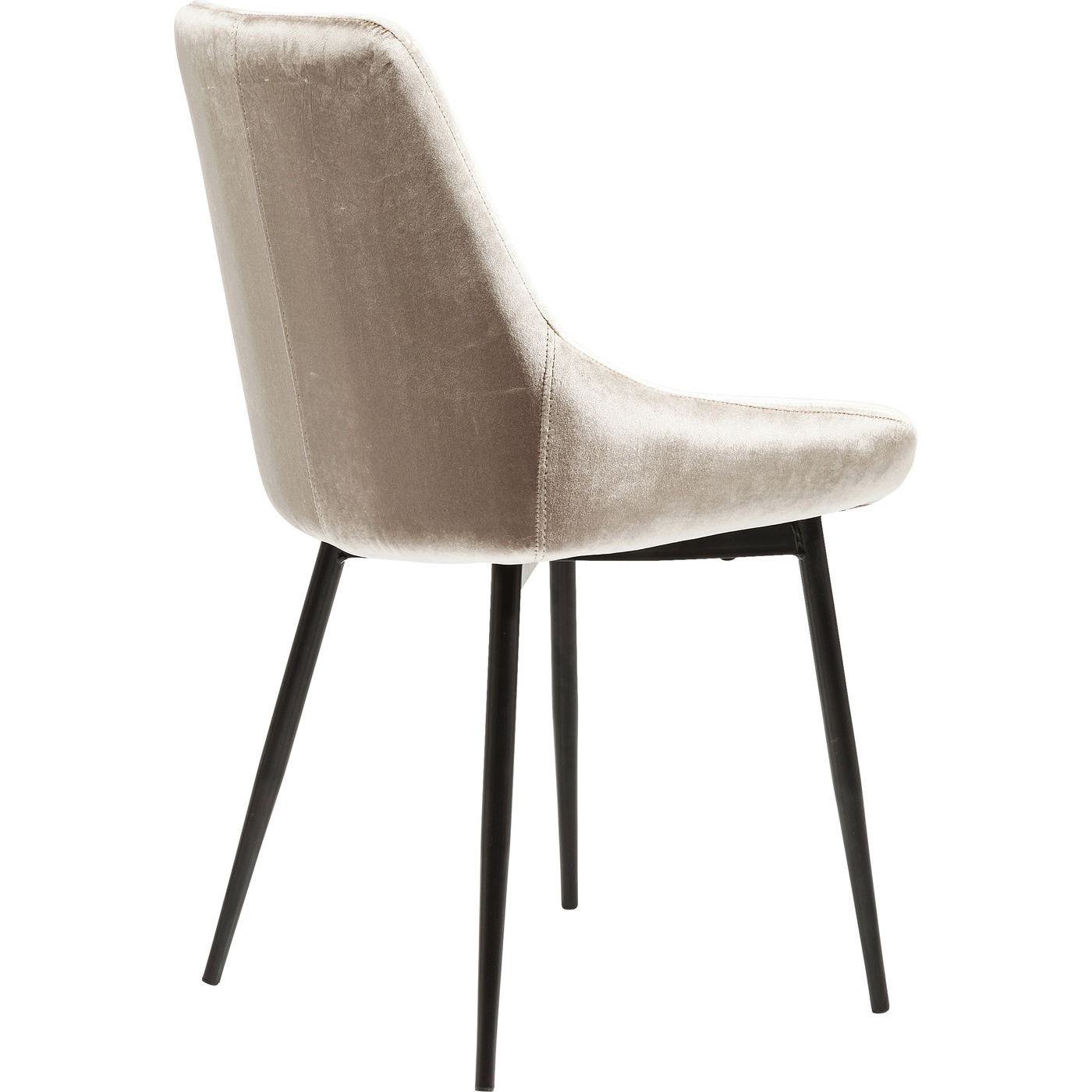 KARE DESIGN East Side spisebordsstol skinnende sandfarvet stof og sort pulverlakeret stål KARE DESIGN East Side spisebordsstol skinnende sandfarvet stof og sort pulverlakeret stål