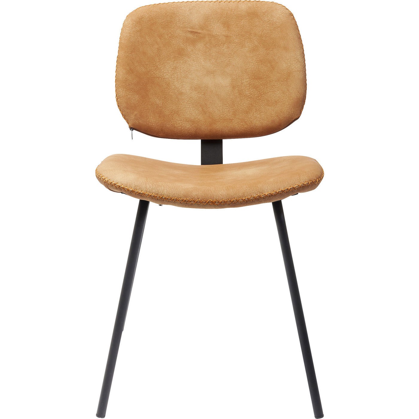 Kare Design Barber Spisebordsstol - Orange Kunstlæder Og Sort Stål