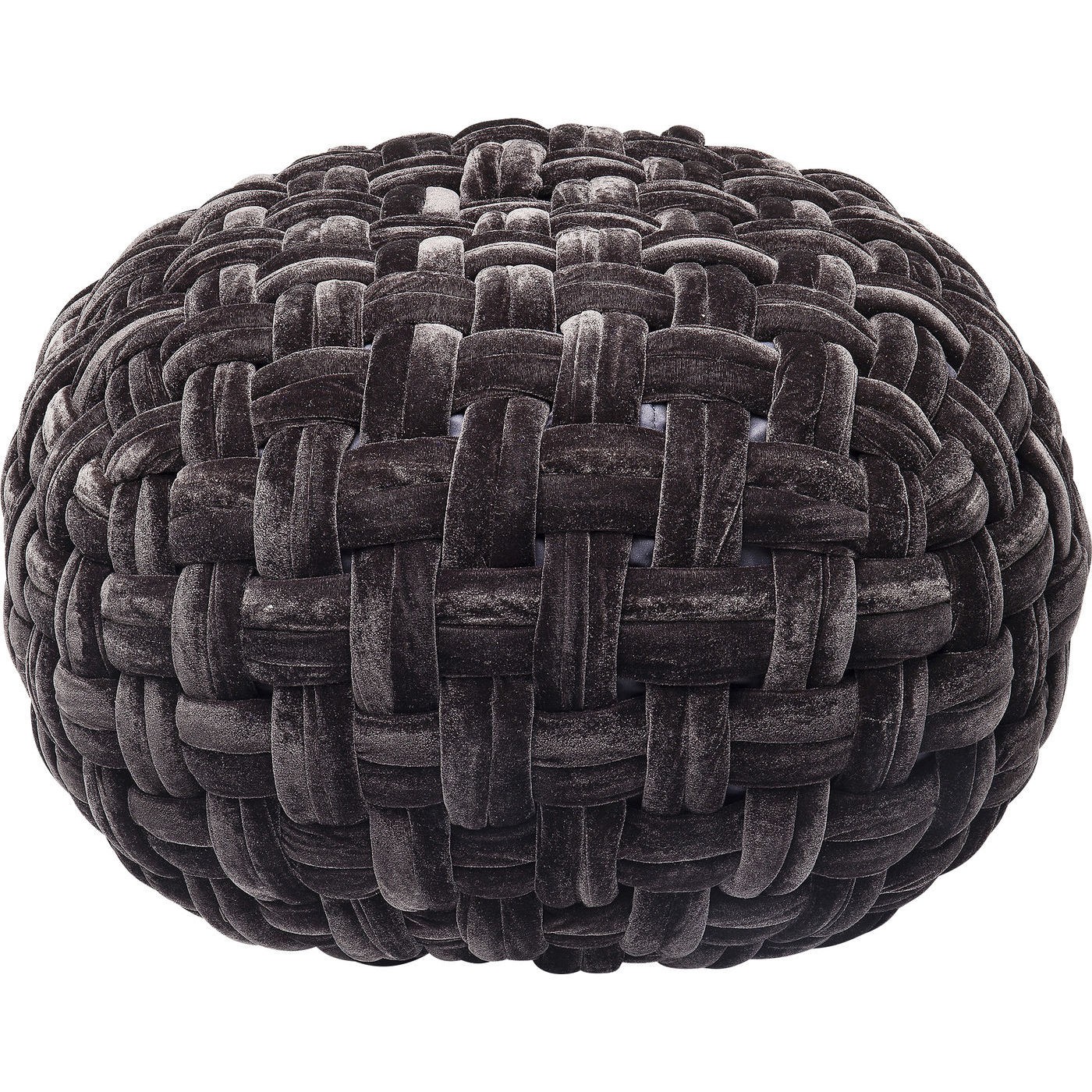 Kare Design Kare Design Ovillo Puf - Gråt Flettet Stof, Rund (Ø 65) Dagligstue