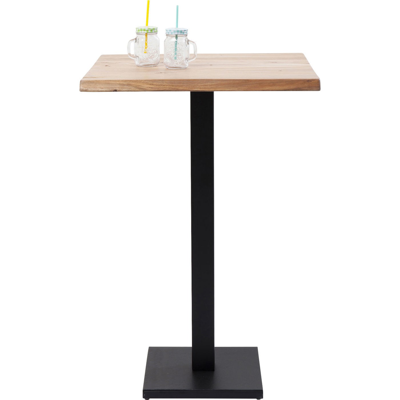 Kare Design Pure Nature Central Base Barbord - Akacietræ Og Sort Stål (70X70)