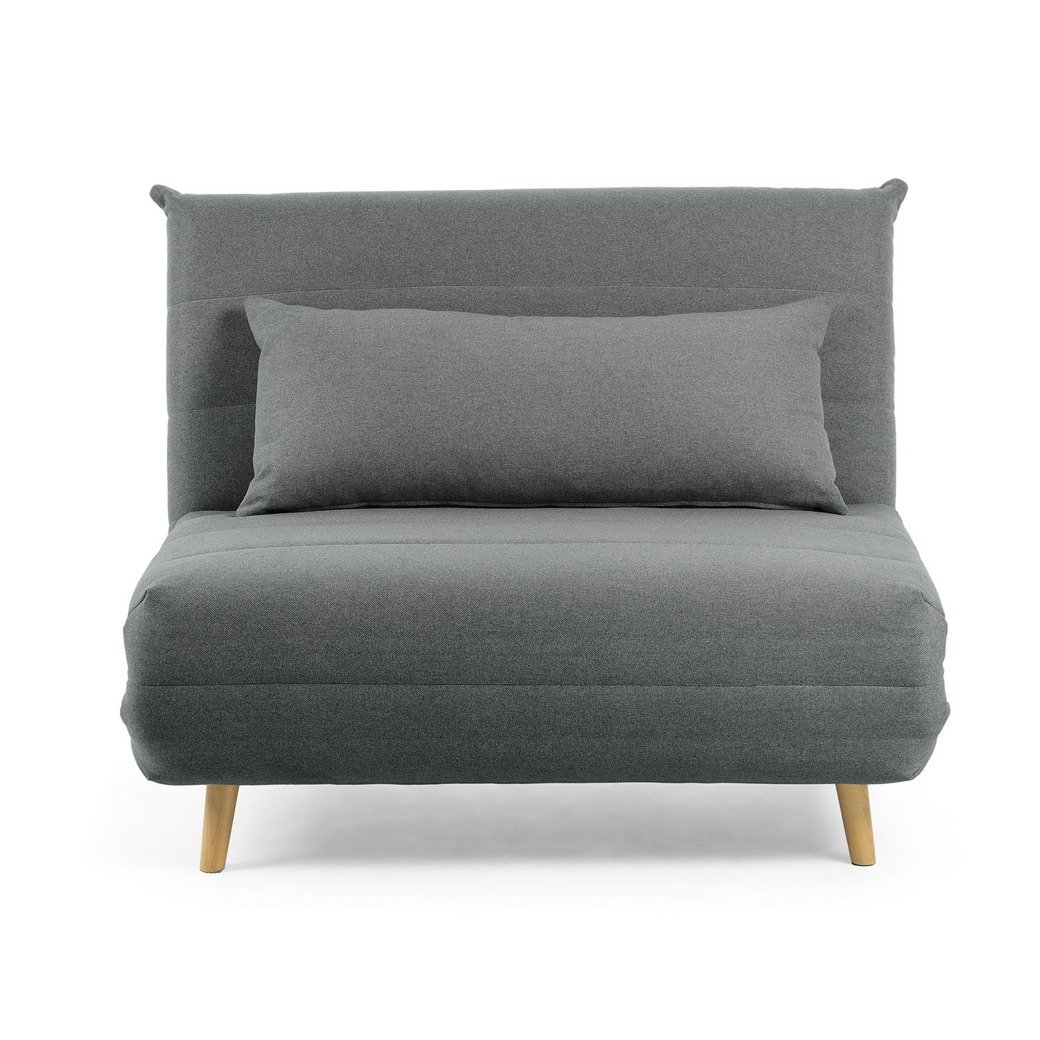 Laforma Laforma Ambito Sovesofa, M. Pude - Mørkegrå Stof Og Natur Træ (190X105) Dagligstue