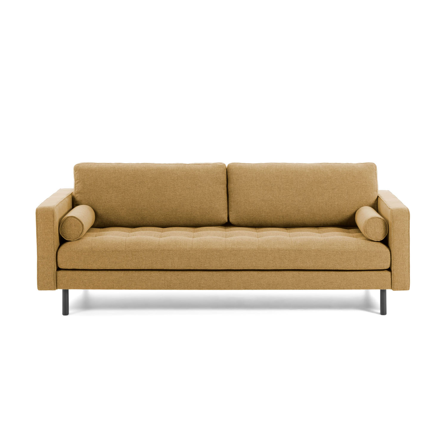 Laforma Bogart 2 Pers. Sofa - Sennepsgult Stof Og Bøg