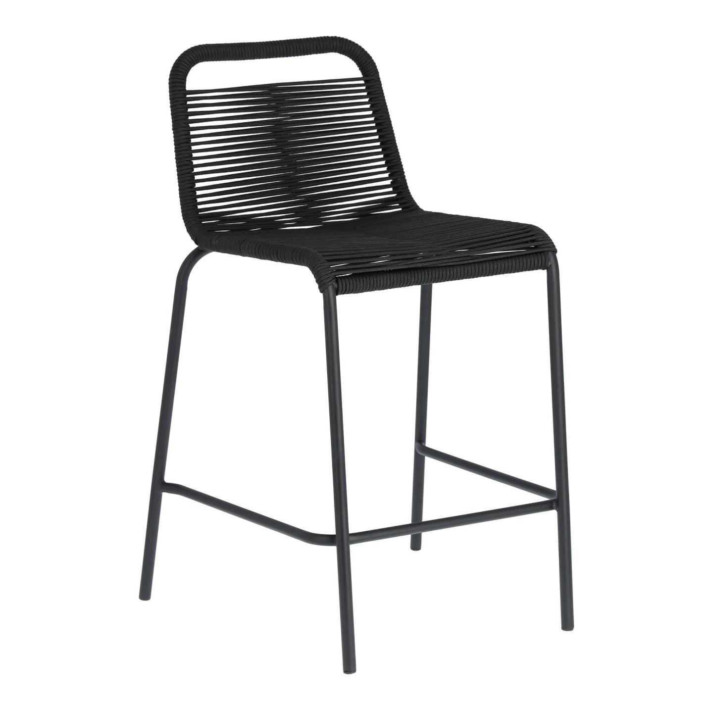 Laforma Black Glenville Barstol Til Haven, M. Ryglæn Og Fodstøtte - Stål (88Cm)