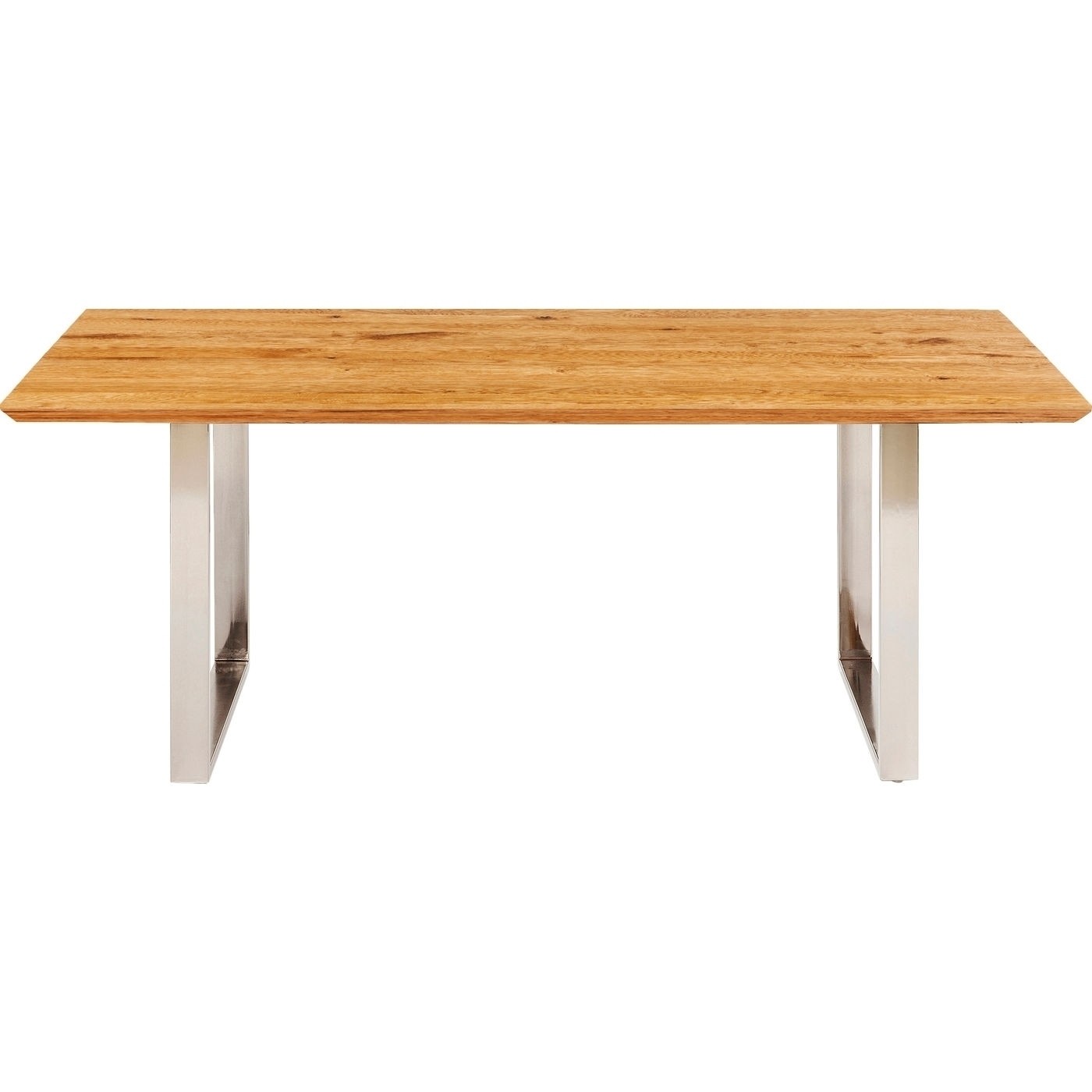 Kare Design Kare Design Rektangulær Symphony Oak Chrome Spisebord - Natur Egetræ Og Krom Stål (180X90) Spisestue