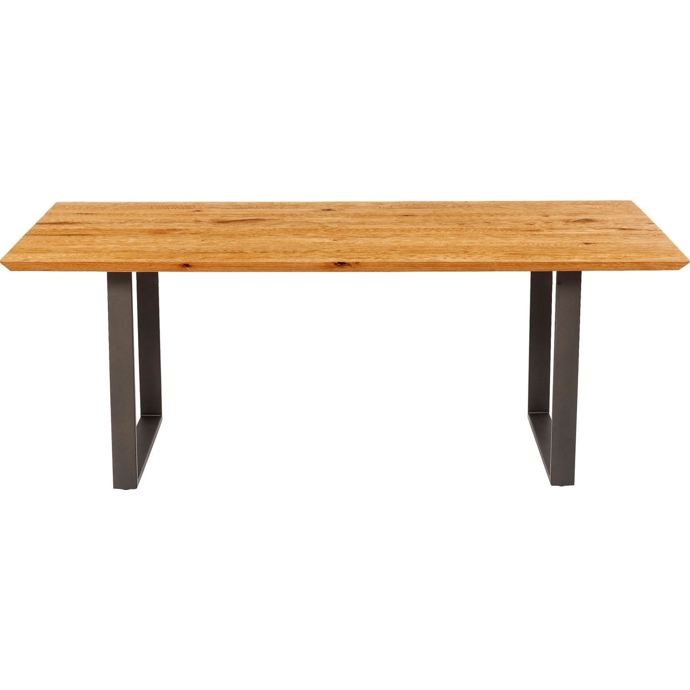 Kare Design Rektangulær Symphony Oak Crude Steel Spisebord - Natur Egetræ Og Grå Stål (200X100) Spisestue