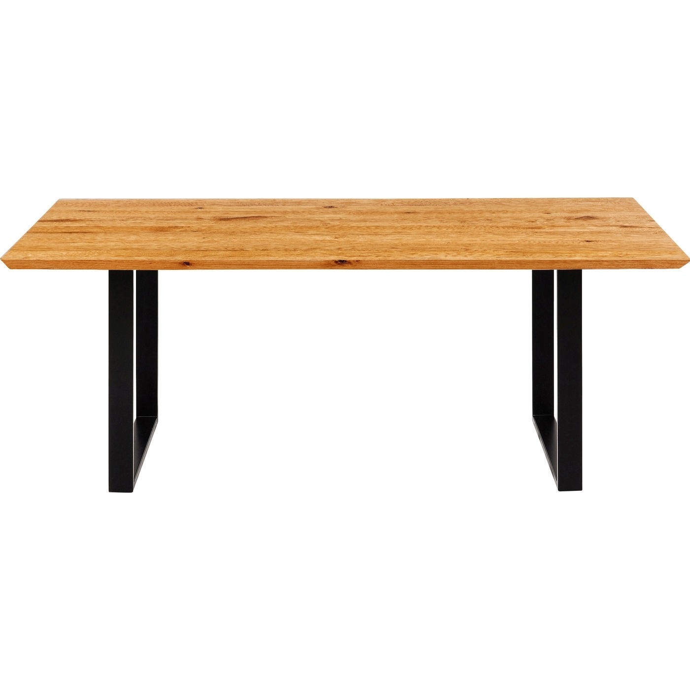 Kare Design Rektangulær Symphony Oak Black Spisebord - Natur Egetræ Og Sort Stål (200X100)
