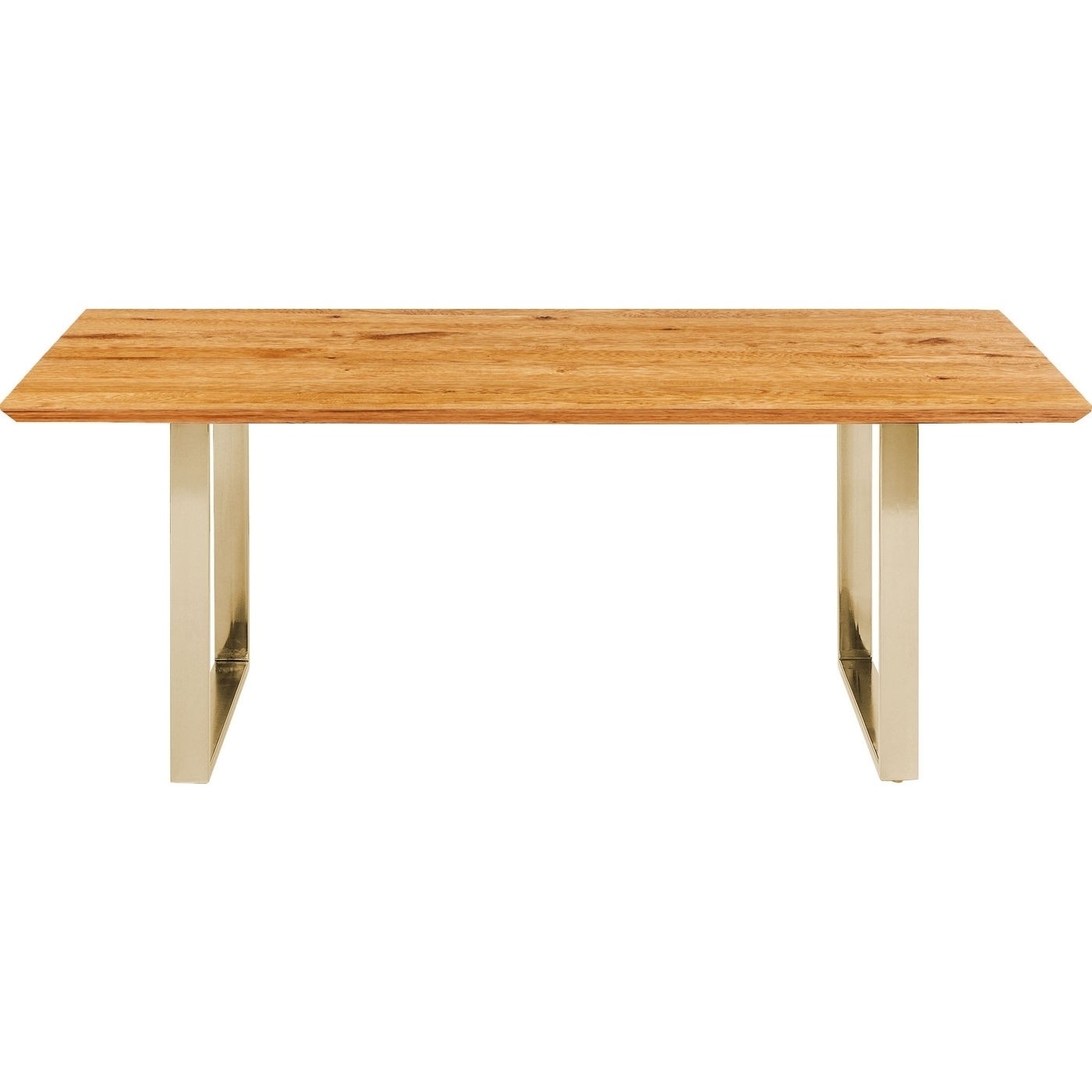 Kare Design Rektangulær Symphony Oak Brass Spisebord - Natur Egetræ Og Messing Stål (200X100)
