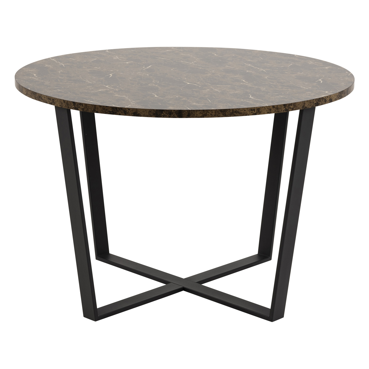 Act Nordic Act Nordic Amble Rund Spisebord - Brun Melamin Og Sort Metal (Ø110) Spisestue