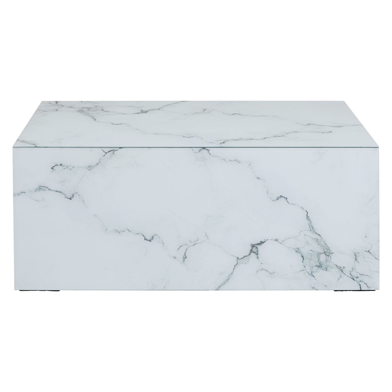 Kare Design Rektangulær Luxury Marble Sofabord - Lamineret Glas (90X50)