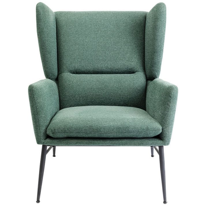 Kare Design Atlanta Øreklapstol, M. Armlæn - Grøn Polyester Og Polamid Nylon Samt Stål Dagligstue