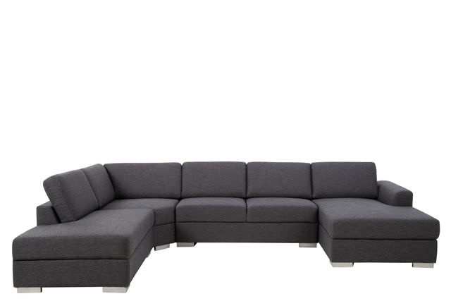 Kæmpe stor adelanto hjørnesofa. mørkegrå med chaiselong Stor sofa med chaiselong