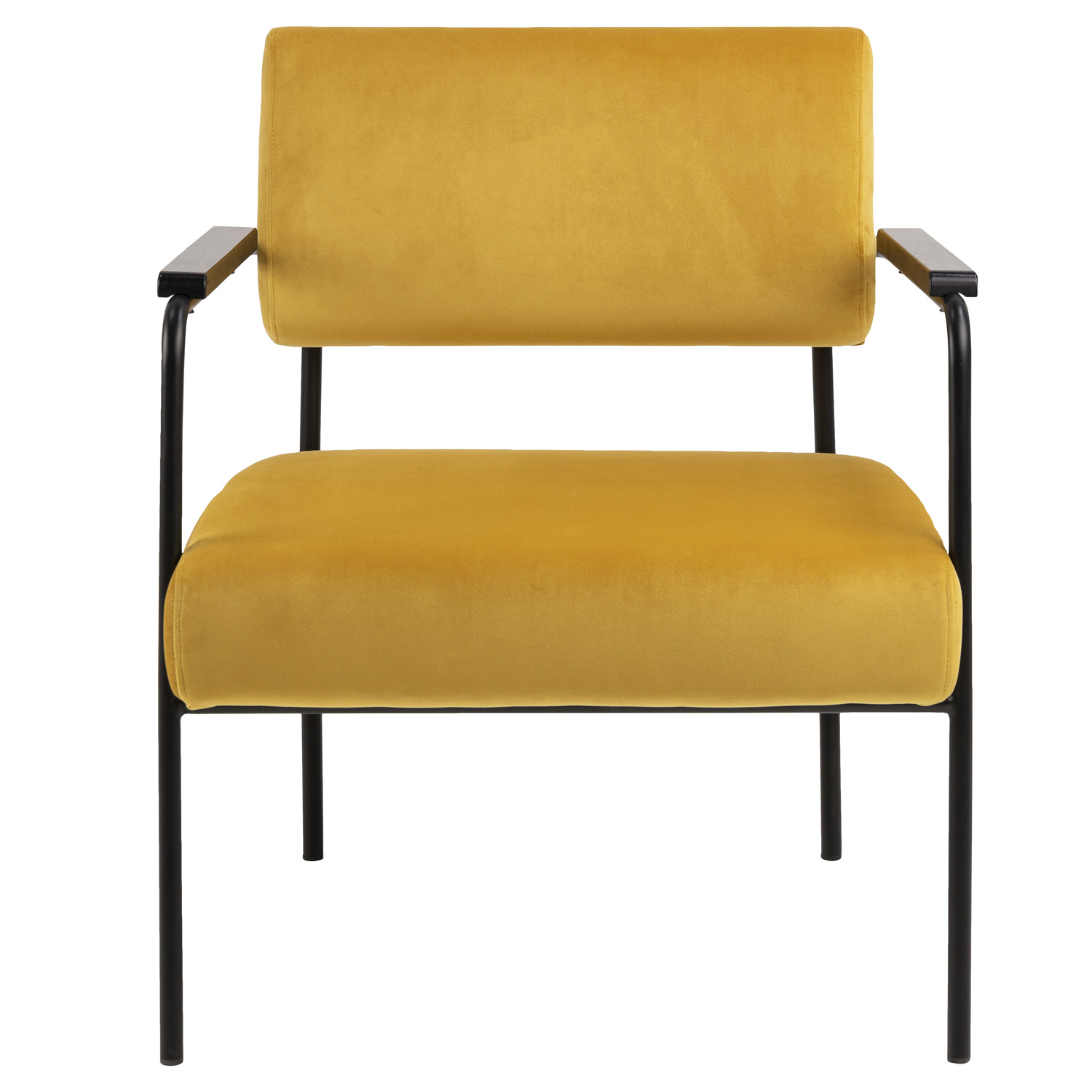 Act Nordic Act Nordic Cloe Lænestol, M. Armlæn - Gul Polyester Og Sort Metal Dagligstue