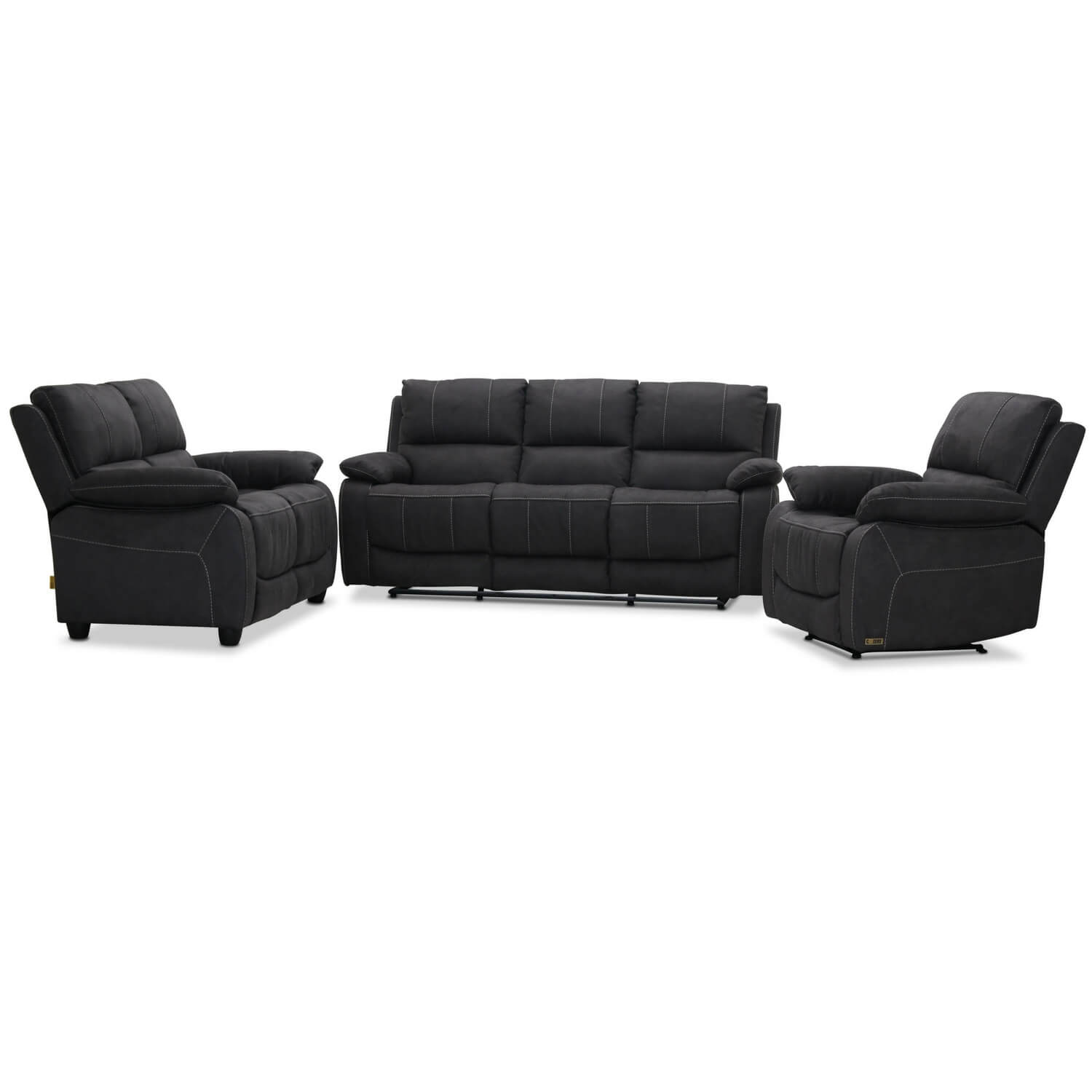 HAGA Texas 3 pers. recliner sofa gråt stof HAGA Texas 3 pers. recliner sofa gråt stof